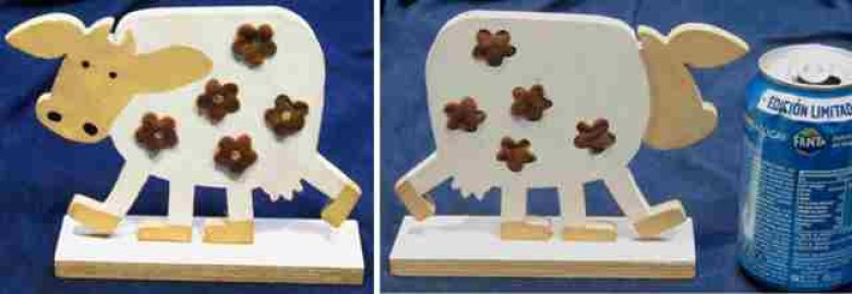 VACA FIGURA SILUETA MADERA